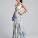 Ophelia | Mouwloze Midi-jurk met Vierkante Hals en Bloemenprint