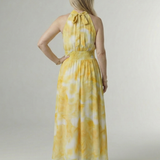Sylin | Geplooide Halter Midi-jurk