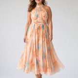 Elin | Zachte Halter Midi Jurk