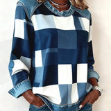 Trui met Ruit Patchwork en Contrastkleur