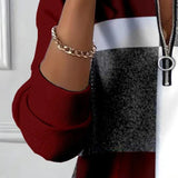 Casual Trui met Halve Rits en Print