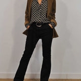 Relaxed V-Hals Midi-Shirt
