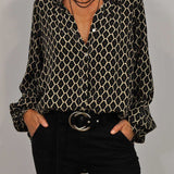 Relaxed V-Hals Midi-Shirt