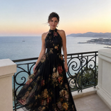 Sior | Bloemen Halter Nek Midi Jurk