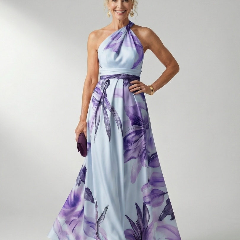 Amiel | Lichte Bloemen Maxi Jurk