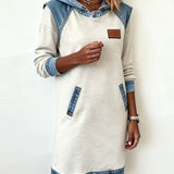 Hoodiejurk met contrasterende details