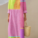 ELARA | KLEURRIJK PATCHWORK JURK