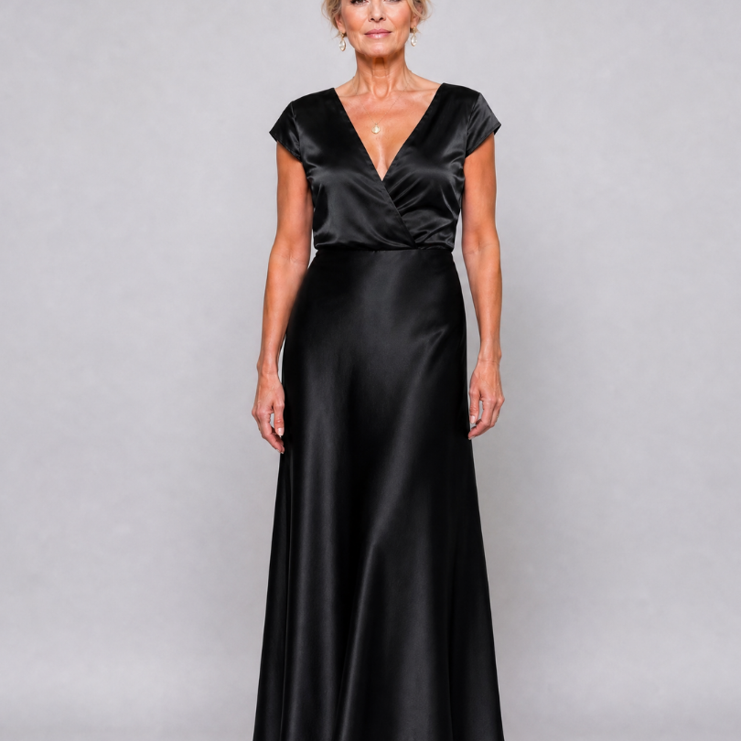 Samouse | Maxidress met Cap Sleeves en Wikkeltop