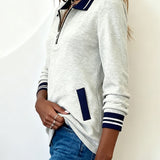 Losse Trui met Revers en Rits