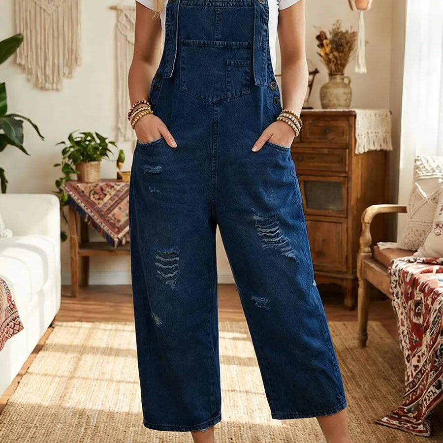 Aurevia | Denim Tuinbroek met Vintage Look