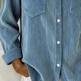 Modieuze Blouse met Revers en Knopen