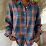 Shirt met Ruitpatroon en Ingesneden Kraag