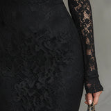 Elwira | Elegante zwarte maxi-jurk met kant
