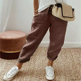 Sofie – Ademende Linnen Pantalon, Casual en Stijlvol (Bruin)