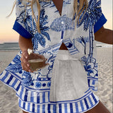 Zanika – Korte Zomer Outfit met Palmprint