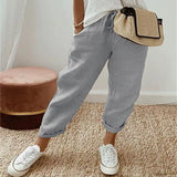 Sofie – Ademende Linnen Pantalon, Casual en Stijlvol (Lichtgrijs)
