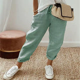 Sofie – Ademende Linnen Pantalon, Casual en Stijlvol (Mintgroen)