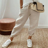 Sofie – Ademende Linnen Pantalon, Casual en Stijlvol (Khaki)