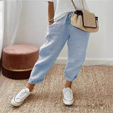 Sofie – Ademend Linnen Pantalon, Casual en Stijlvol (Lichtblauw)