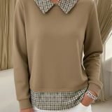 Maura – Trui met geruit kraagdetail