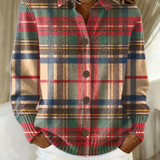 Nora – Geruite gebreide blouse