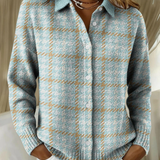 Tara – Geruite blouse met zandkleurige accenten