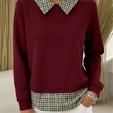 Maura – Trui met geruit kraagdetail