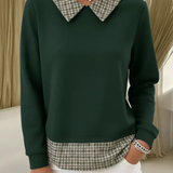 Maura – Trui met geruit kraagdetail