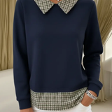 Maura – Trui met geruit kraagdetail