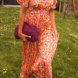 Denise - Elegante Lange Jurk met Bloemen