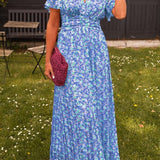 Denise - Elegante Lange Jurk met Bloemen