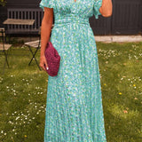 Denise - Elegante Lange Jurk met Bloemen