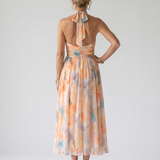 Elin | Zachte Halter Midi Jurk