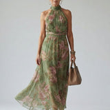 Mirelle | Gathered Halter Midi Jurk