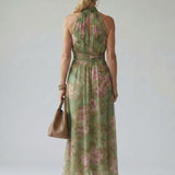Mirelle | Gathered Halter Midi Jurk