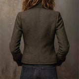 Sanne - Elegante Tweedjas met Fluwelen Details