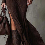 Noreva | Stijlvolle getailleerde jurk in suede-look