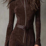 Noreva | Stijlvolle getailleerde jurk in suede-look