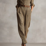 Zoë | Verfijnde tweed textuur geruite utility jumpsuit