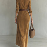 Aurelia | Suède jurk met riem
