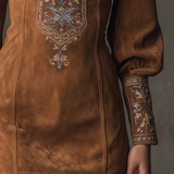 Korte jurk met suède-effect