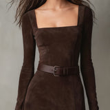 Ainsley | Maxi-jurk van imitatieleer