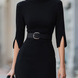 Kennedy | Zwarte Midi Jurk