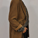 Relaxed V-Hals Midi-Shirt