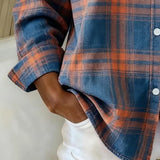 Shirt met Ruitpatroon en Ingesneden Kraag