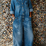 Bo | Denim Overall Jumpsuit met Schouderbanden