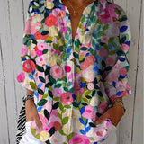 Frida – Bloemen Canvas Blouse