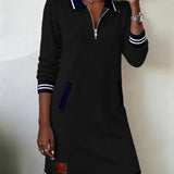 Chic | Lange Mouwen Katoenen Jurk