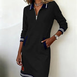 Chic | Lange Mouwen Katoenen Jurk