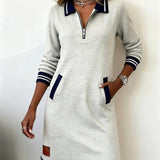 Chic | Lange Mouwen Katoenen Jurk